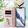 Suitable for iPhone 17E, leather-textured solid color business case, Apple 16 card slot hand strap flip cover protective case
