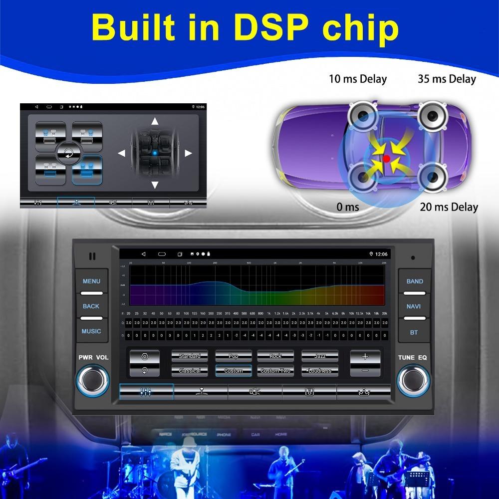 For 2Din Car Android Stereo GPS Player Ram Challenger Jeep Wrangler JK Head Unit Single Radio BT Carplay Multimedia