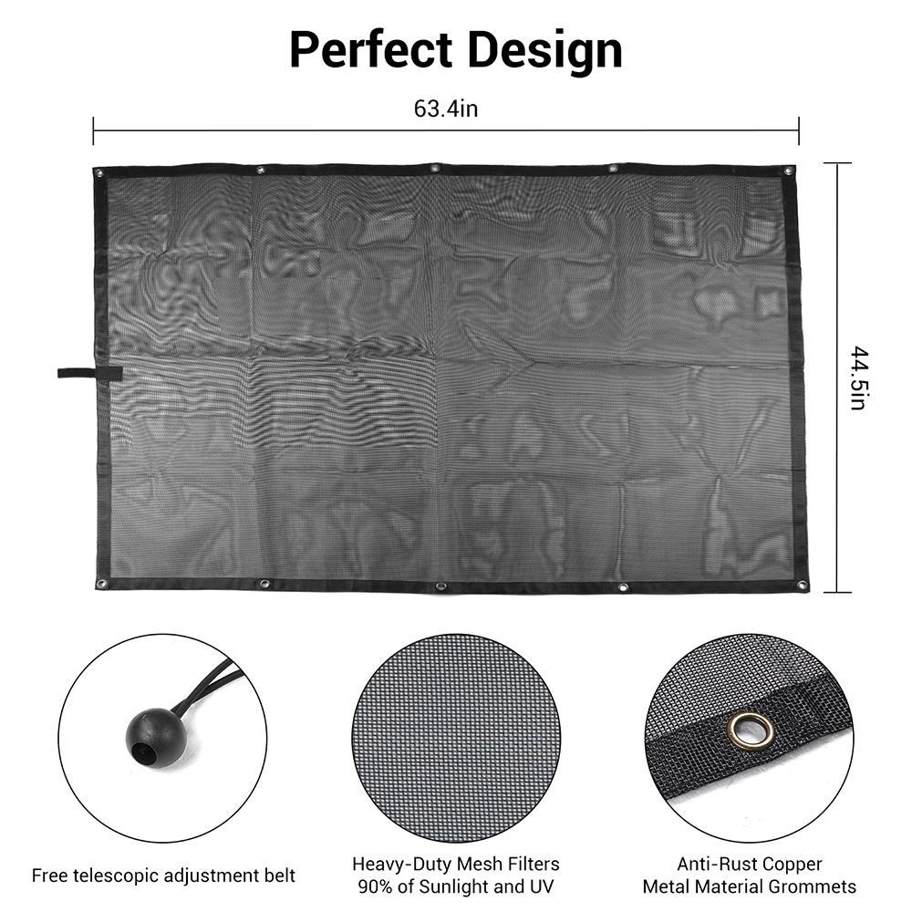 Sunshade Full Mesh Shade Top Anti-UV Cover for Jeep Wrangler TJ 1997-2006 Provide UV Protection,Black