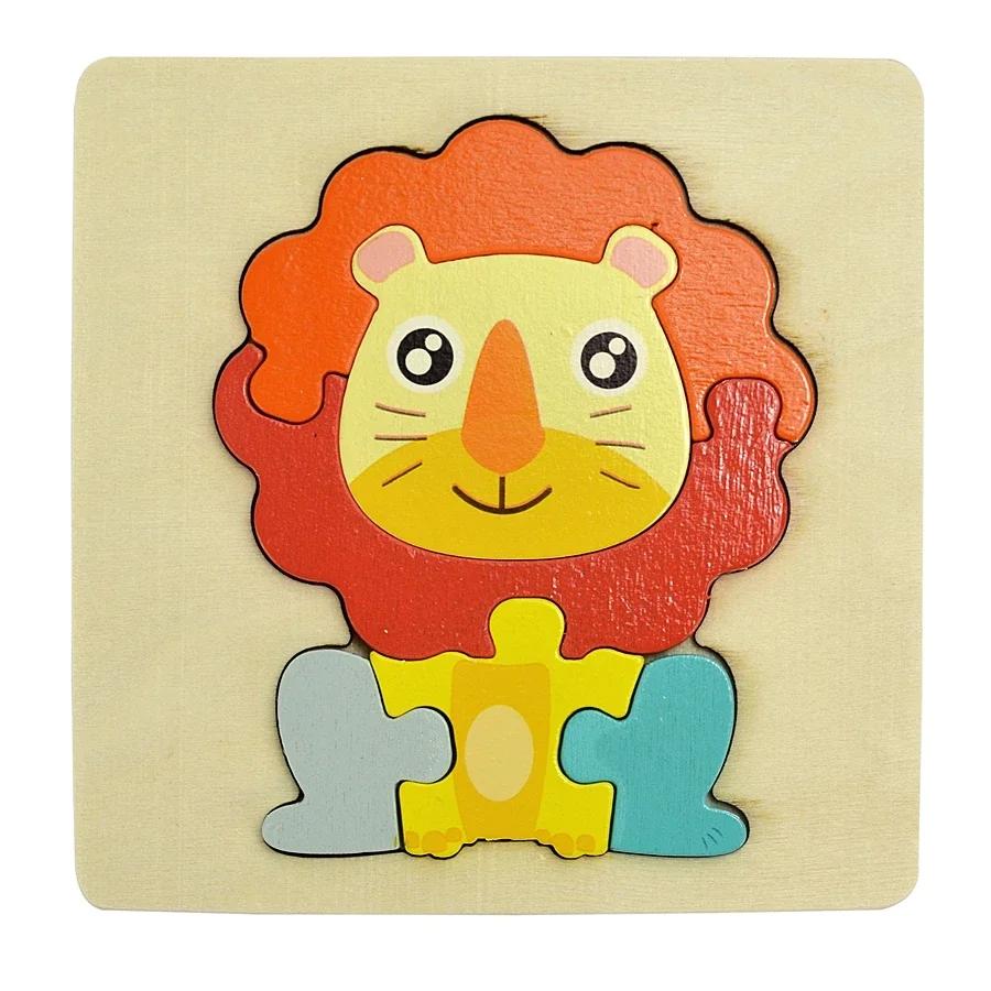 3D Puzzle Wooden Toys For Children Cartoon Animal Vehicle Wood Jigsaw Kids Baby Early Educational Learning Puzzles Wood Toys