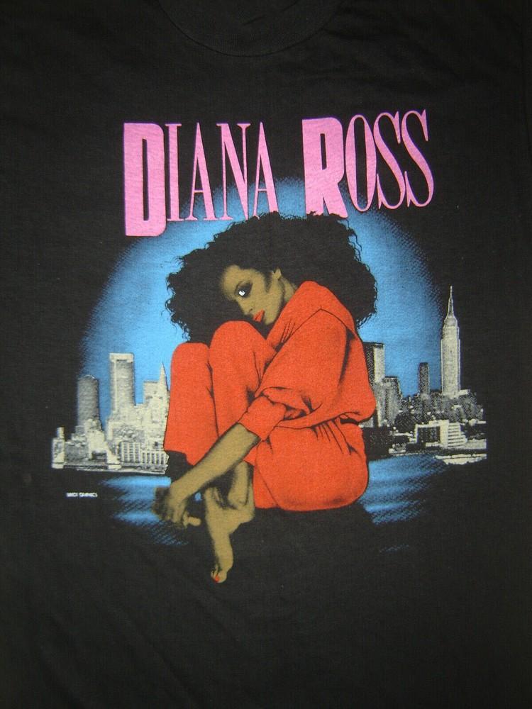 Vintage Concert DIANA ROSS Black Unisex Cotton T-Shirt S-234XL F2077 XXXL