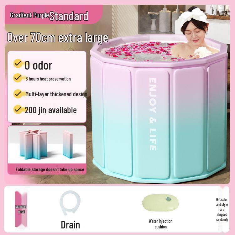 Collapsible Adult & Baby Bath Tub: Full Body Soak & Kiddie Pool 