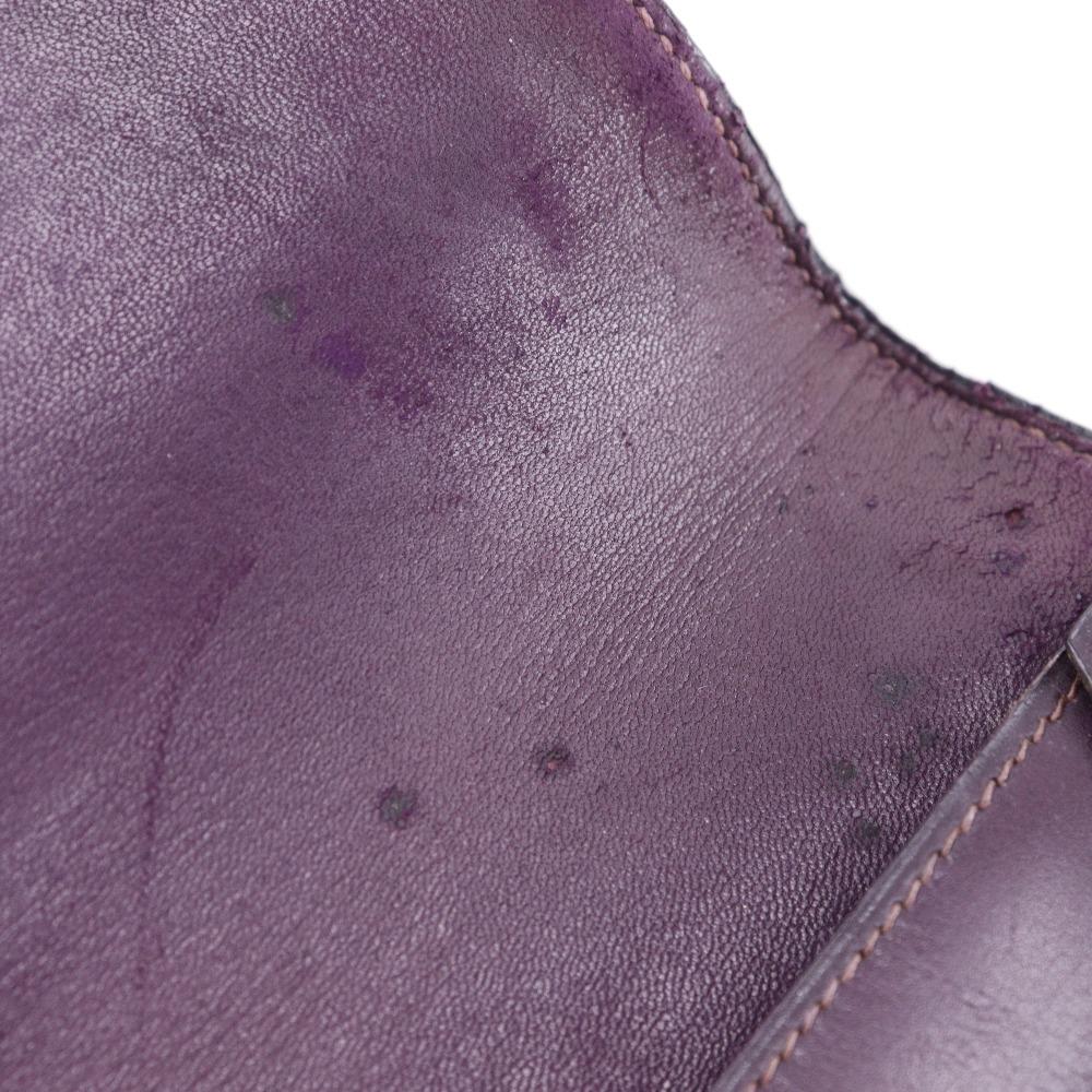 Hermes Fako Clutch Bag Vintage Bordeaux Box Carf Women Used