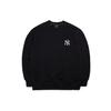 MLB Base Logo Sweatshirts Unisex Black Crew Neck Moderate Regular 3AMTC0114-50BKS