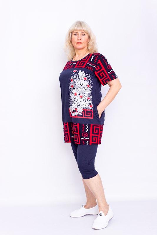 Set – Women's Cotton Tunic & Capri Pants, Breathable Homewear, Summer, 8056-005-33 HC