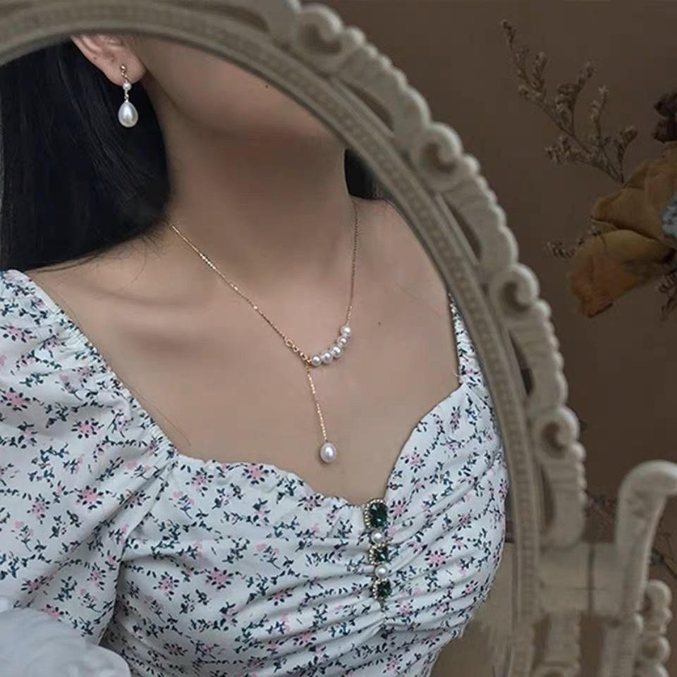 Baroque-style natural, high-luster genuine pearl earrings, French vintage court-style freshwater pearl studs and drop earrings, a perfect gift for