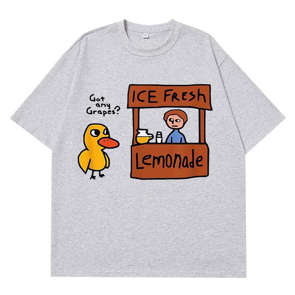 The Duck Song Got Any Grapes Funny Meme Tshirts Men Women Fashion Summer Shortsleeve Loose Casual Harajuku Tshirts Streetwear