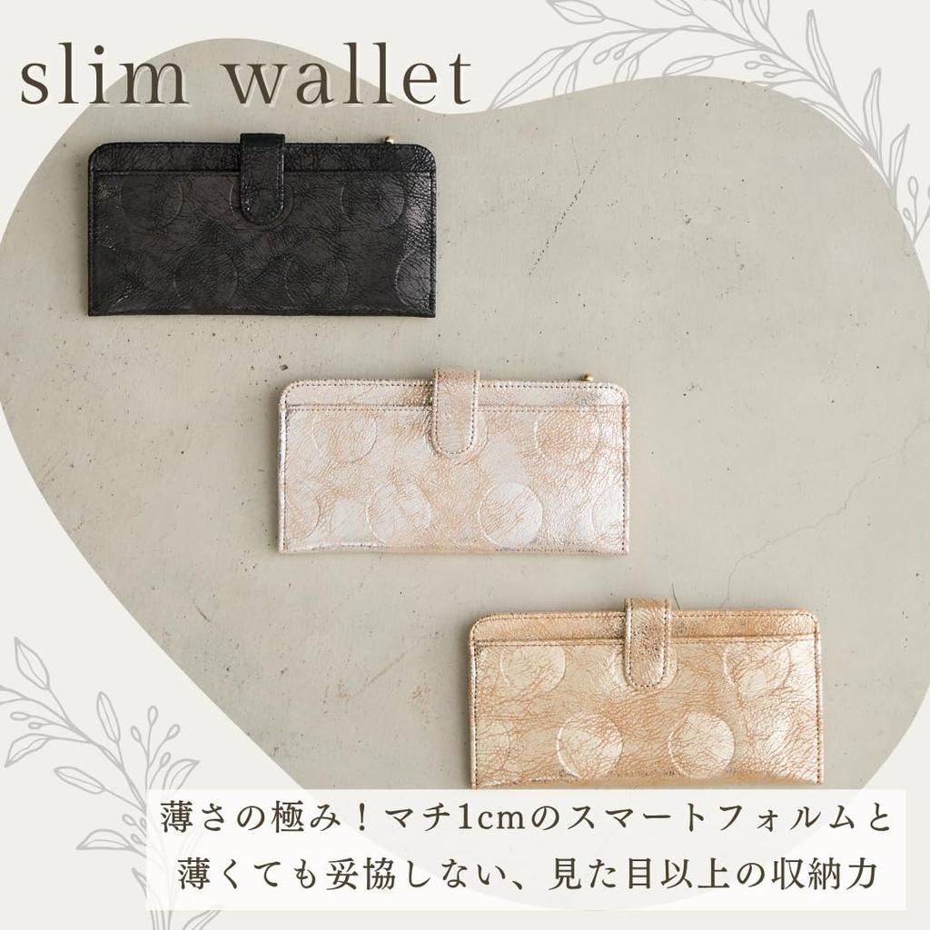 ZUCCHERO Slim Women's Long Wallet, Genuine Leather, Slim Billfold, Made in Japan, 55492 [Video], Silver