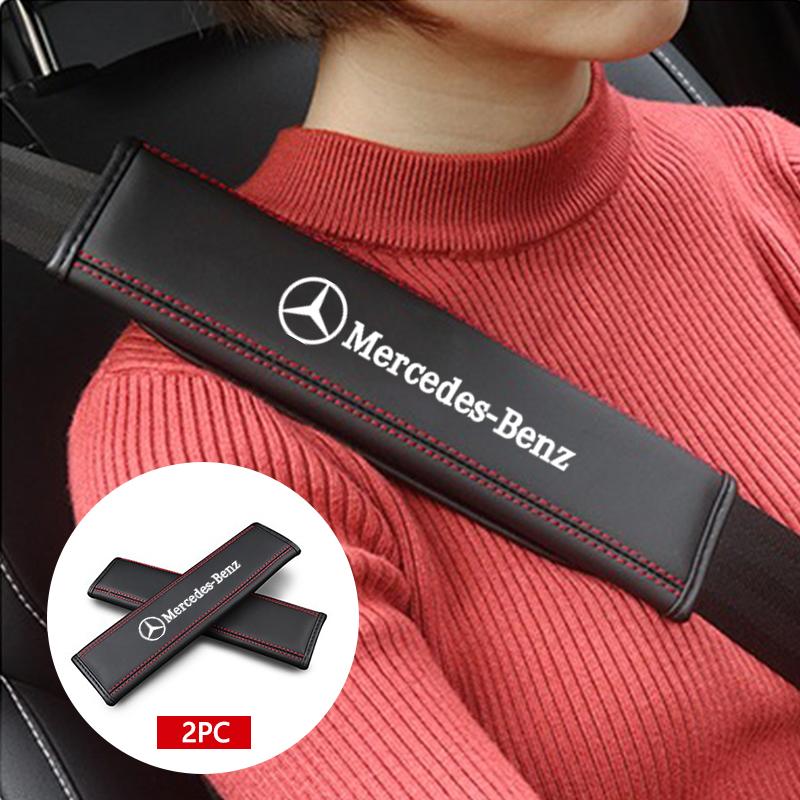 Car Seat Belt Pads Seat Shoulder Strap Pad Protector Pad Car Keyring For Mercedes Benz AMG S A B E Class GLE GLS CLS GLC CLA GLA OQ3