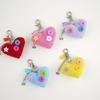Handwoven Heart Pendant Keychain with Button Bowknot Cute Bear Keyring Handmade Women Jewelry Bag Backpack Accessories