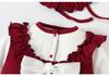 Newborn Girl Autumn/Winter Princess Romper: Velvet-Enhanced Bodysuit for 100 Days & Outings