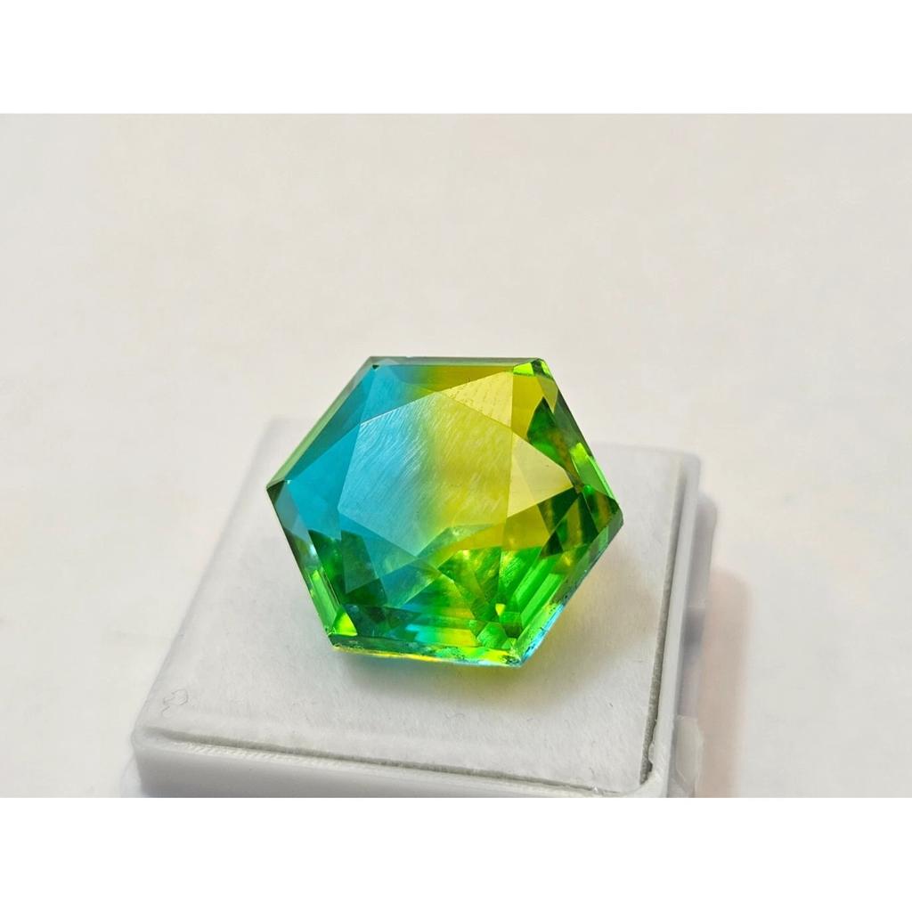 Beautiful Natural Ametrine Bi-Color 20+ Ct Hexagon Cut Certified Loose Gemstone