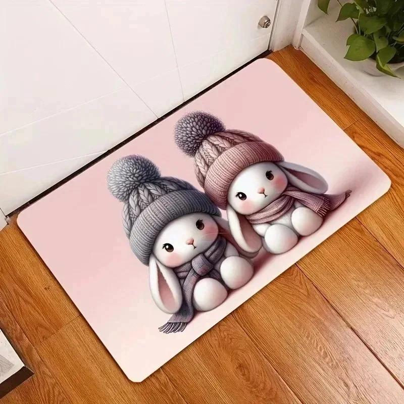 1PC Rainbow Cats Kitchen Rugs Non-Slip Home Door Mats Pop Design Bathroom Rugs Bath Mat Carpet for Home Sink Laundry Decor