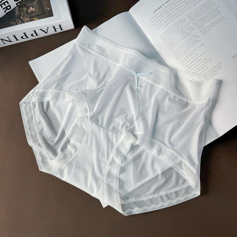 Ultra-thin High-elastic Breathable Triangle Panties Ice Silk Cool Feeling Seamless High Waist Women’s Panties