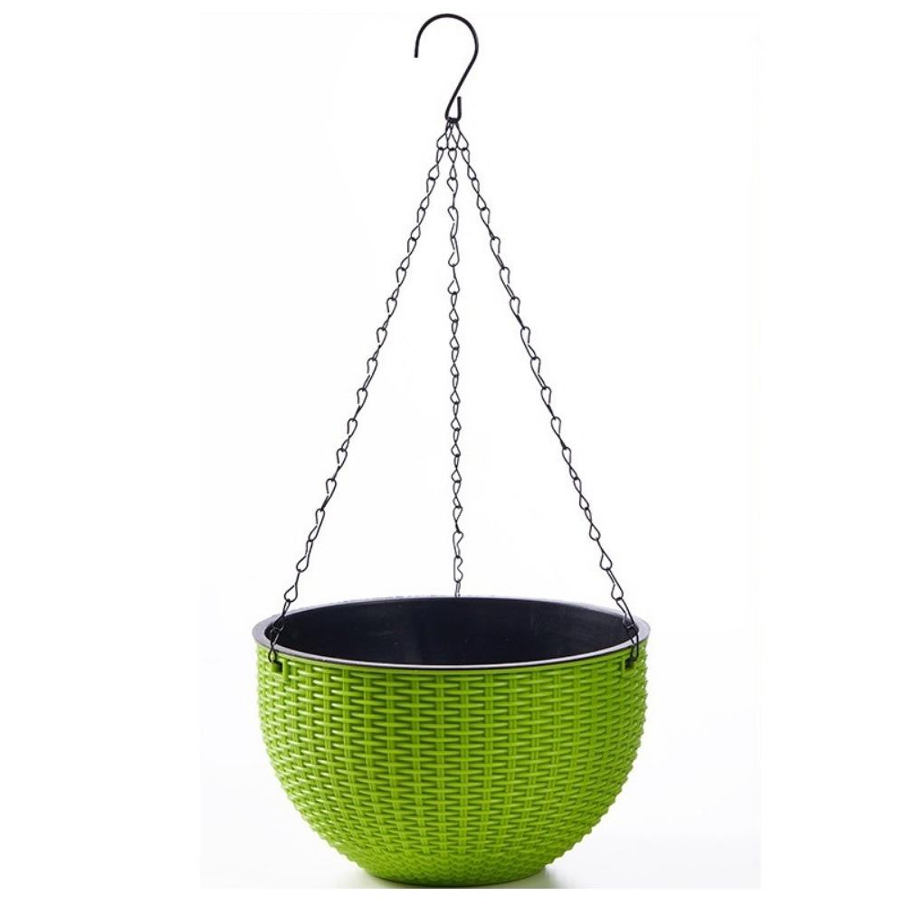 Plastic Imitation Rattan Hanging Pot European Style Macrame Plant Hanger  Garden