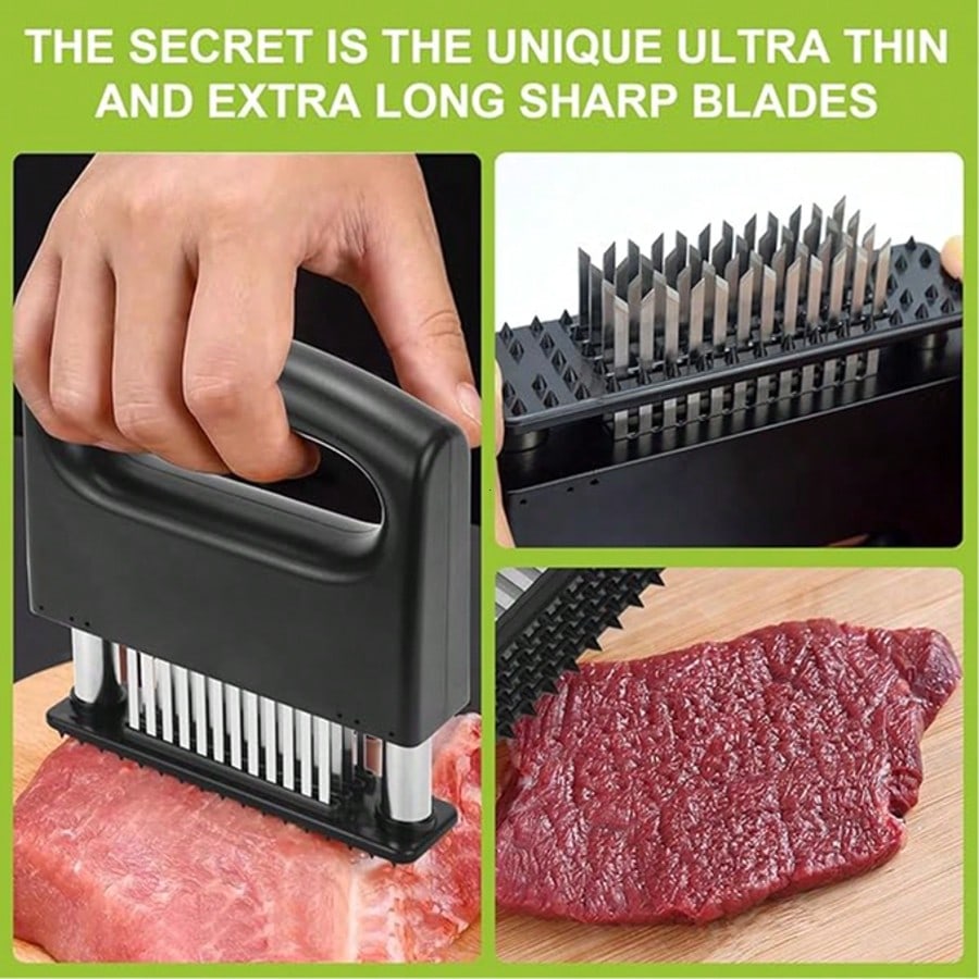 48 Stainless Steel Meat Tenderizer Steak Tool Ultra Sharp Needle Blades Meat Tenderizer Stapler For Tenderizing Steak/Beef/Pork/Turkey/Fish/Poultry