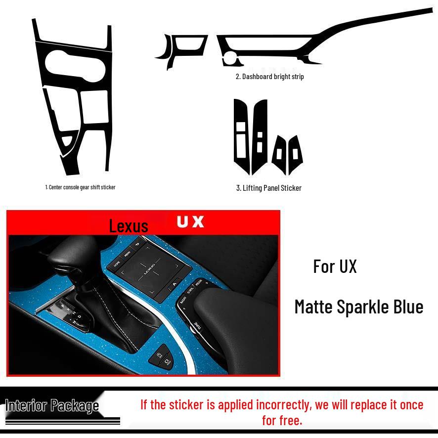 Starry Sky Carbon Fiber Console Sticker for 19-20 Lexus UX Interior Gear Shift Modification
