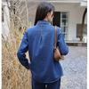 Denimskjorte i Hong Kong-stil for kvinner, vår og høst, innvendig lag, underdel, bluse, skjorte