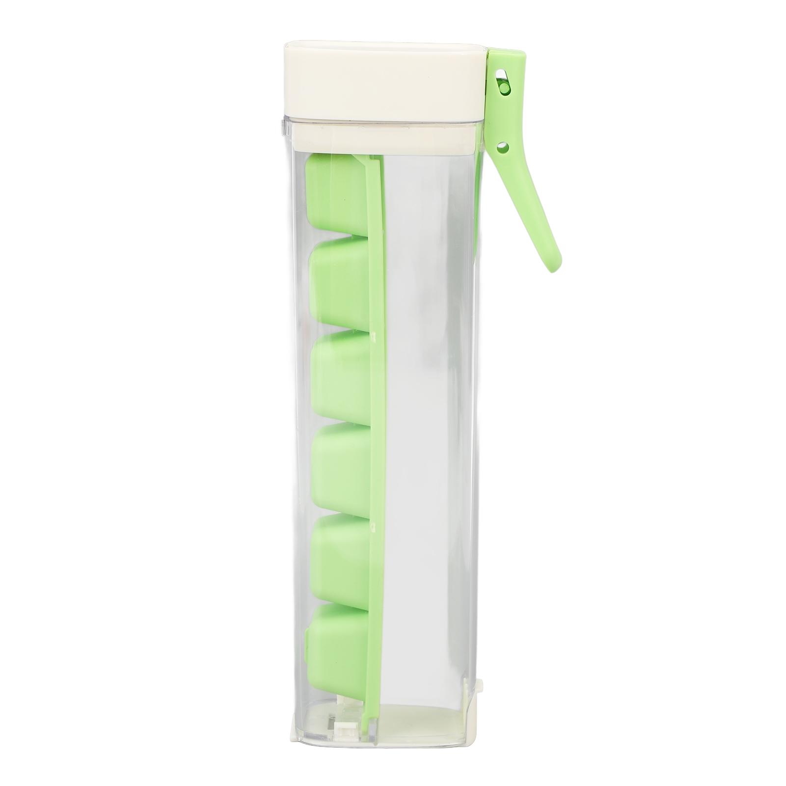 Ice Cube Tray PC PP 6 Grid Push Type Easy Release Detachable Ice Cube Mould for Summer Freezer зелёный