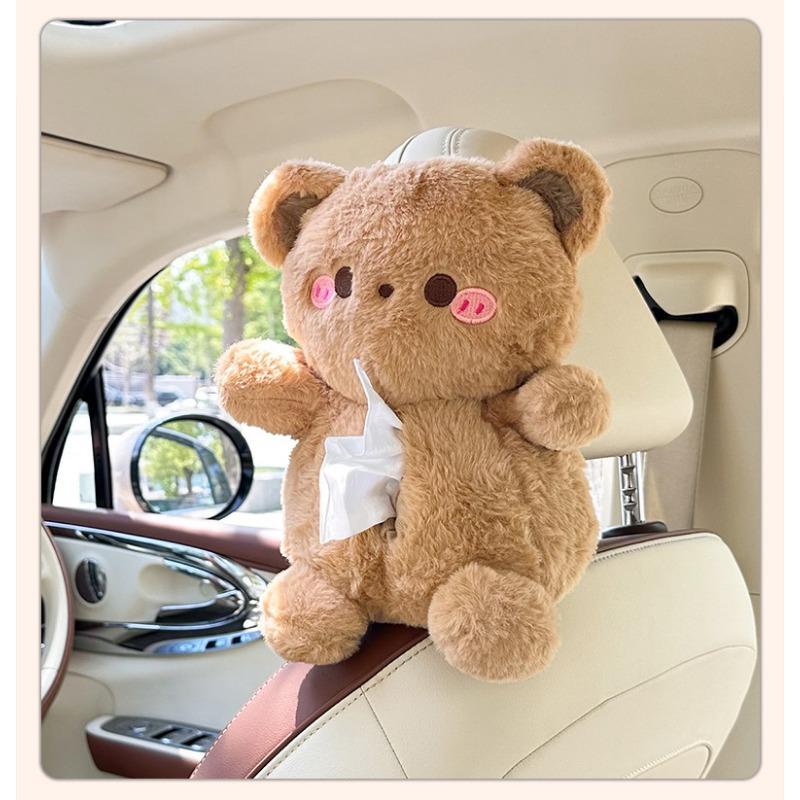 Cute Cartoon Hanging Back Seat Car Tissue Box Creative Decoration Tissue Holder For Women