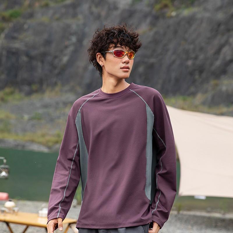 2026 Urban Commute Outdoor Loose Casual American Street Sports Color Block T-Shirt