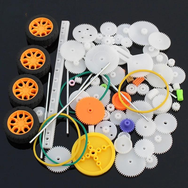 82-piece gear set teaching tool car accessory motor various gear car axle belt pulley shaft sleeve