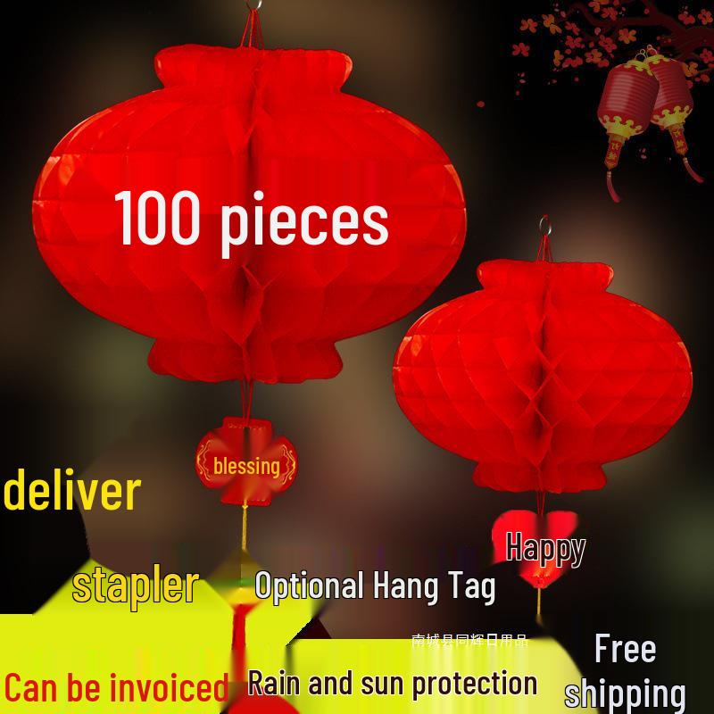 Red Lantern Ornaments for Weddings, New Year, Indoor Decor & Mall Displays