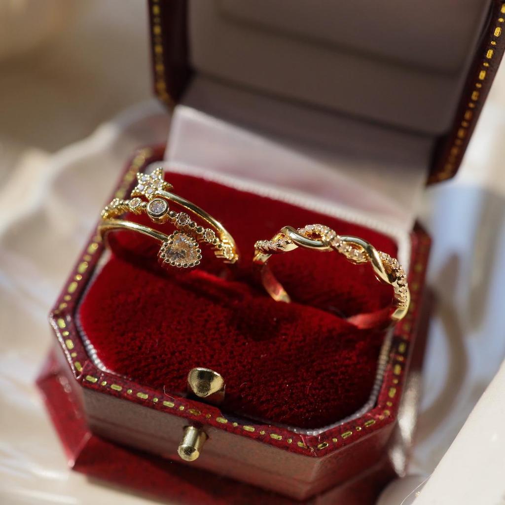 Women's Heart Star Ring: Chic Open Adjustable Trendy Jewelry for Index Finger
