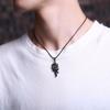 Simple Hip Hop Rock Men's Punk Dragon Flame Leather Pendant Necklace Gun Black Men's Necklace Birthday Gift Niche Party Jewelry