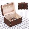 Wooden Money Box Piggy Bank Retro Wooden Home Decoration Ornament