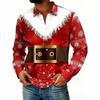 Surprising Santa Claus Funny Print Christmas Button Shirt For Men Christmas New Year Party Holiday Long Sleeve Shirt New Trend
