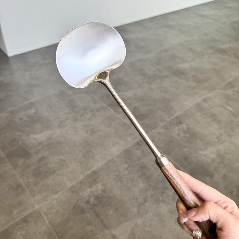 ZISIZ Szpatułka ze stali nierdzewnej z uchwytem z drewna orzechowego