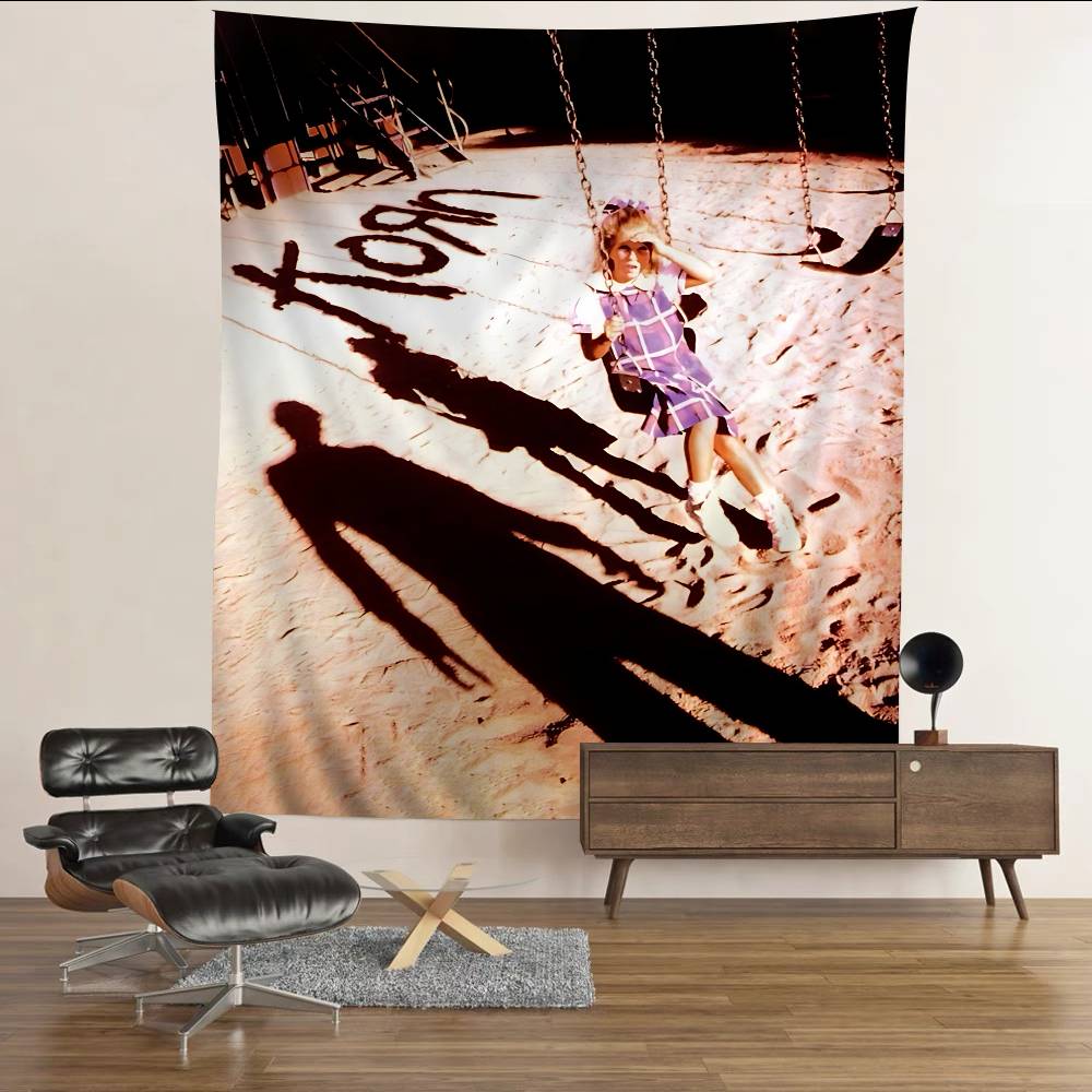 Rock Band K-Korn Anime Tapestry Hippie Flower Wall Carpets Dorm Decor Cheap Hippie Wall Hanging