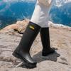 Simple high tube men's rain shoes Luya all-round wading shoes anti-beam of light extra high rubber shoes non-slip black rain boots