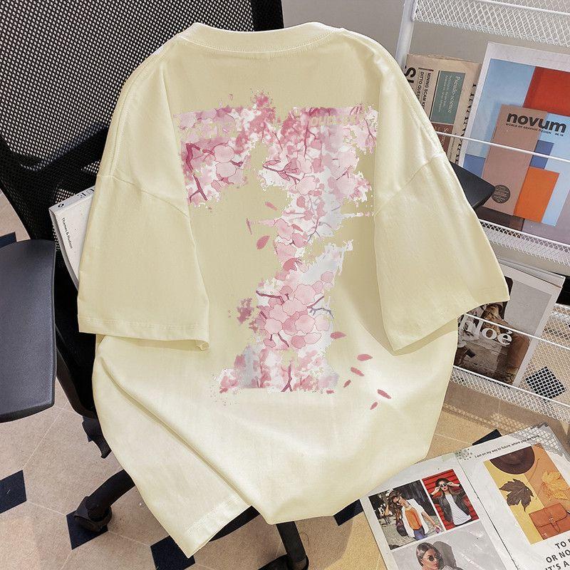 Reines Baumwoll-Kurzarm-Herren-T-Shirt Nationaler Trend Vielseitige Mode Locker Sommer Trendiges Design Druck Gleicher Stil