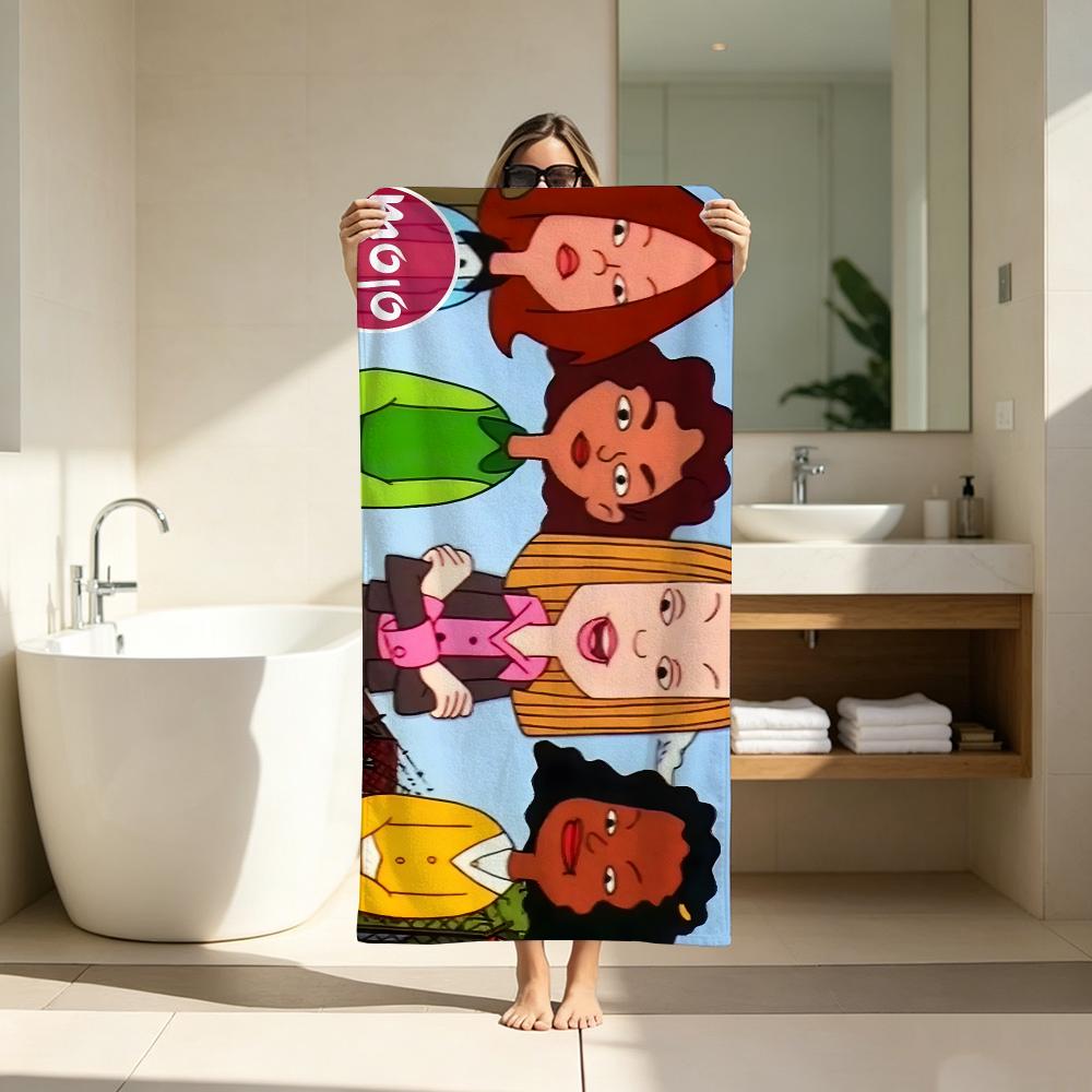 Animation R-Recess Towel Microfiber soft Beach Towel for Travel Fitness Sauna Bathing Camping