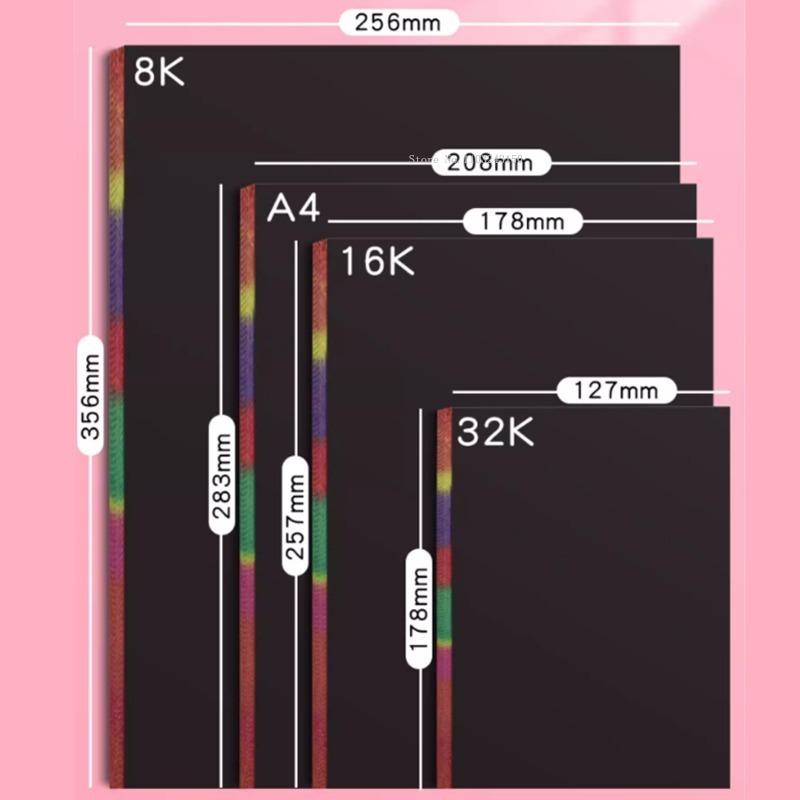 50sheet Thickened Scratching Paper Set A4/16k Color Graffiti Paper Children's Handmade Art Creative Drawing Art Drawing Supplies