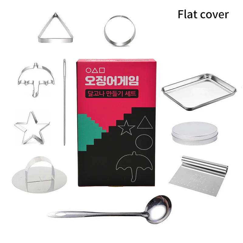 6-Piece Set Sugar Candy Game Series Dalgona Candy Cookie Umbrella Star Triangle Sugar Mould Candy for Sugar Cake Making Tools