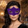 Luxury Half Face Mask Flame Leaf Rhinestone Half Mask Elegant Masquerade Mask  Halloween Parties