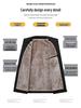 Men's Autumn/Winter Plus Velvet Jacket: Middle-Aged & Elderly, Warm Thick Stand Collar, Solid Color, Business Casual, Plus Size Outerwear.