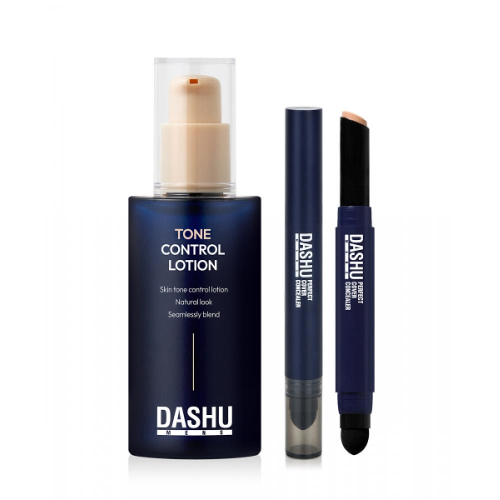 DaShu [ojikmu ShinSa] Men S Tone Control Cover Lotion 65ml + Perfect Cover Concealer #3 SAND BEIGE + CONCEALER