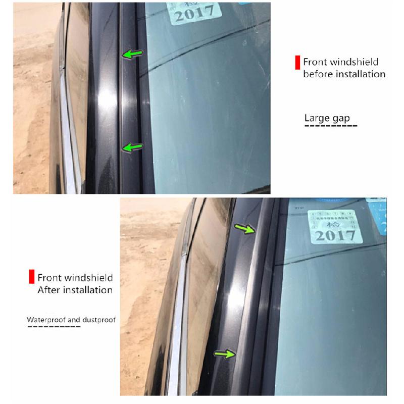 3 Meter Svart Bil Vindruta Kant Skydd Tätningslist T-Typ Gummitätning