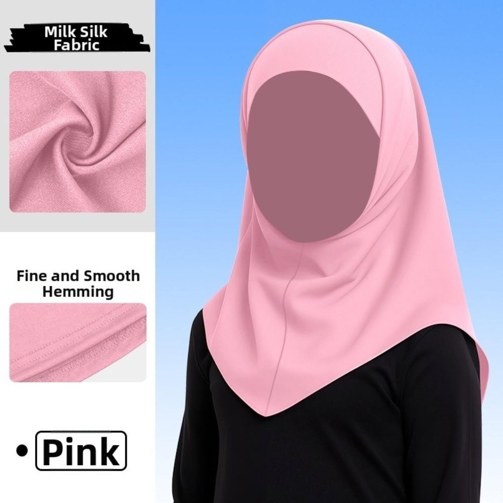 Ice Silk Hijab Scarf Solid Color Sun Protection Headscarf Simple Kids Hijab Summer