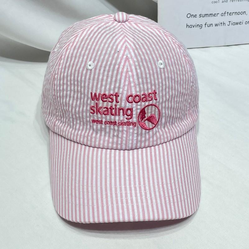 Embroidered Letter Baseball Cap With Flat Top And Wide Brim For Summer Fashion