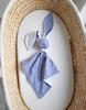Soft Cotton Bunny Blanket - Dirty Blue/White
