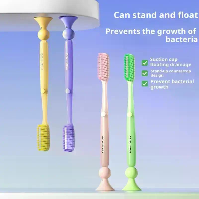 Long Headed Soft Bristled Adult Toothbrush Standable Simple Deep Cleaning Oral Teeth Household Dentistry Product