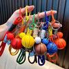 Keychain Sports Pendant with Braided Rope Metal Carabiner Mini Basketball Golf Clubs Charm Key Chain Bag Hanger Accessory