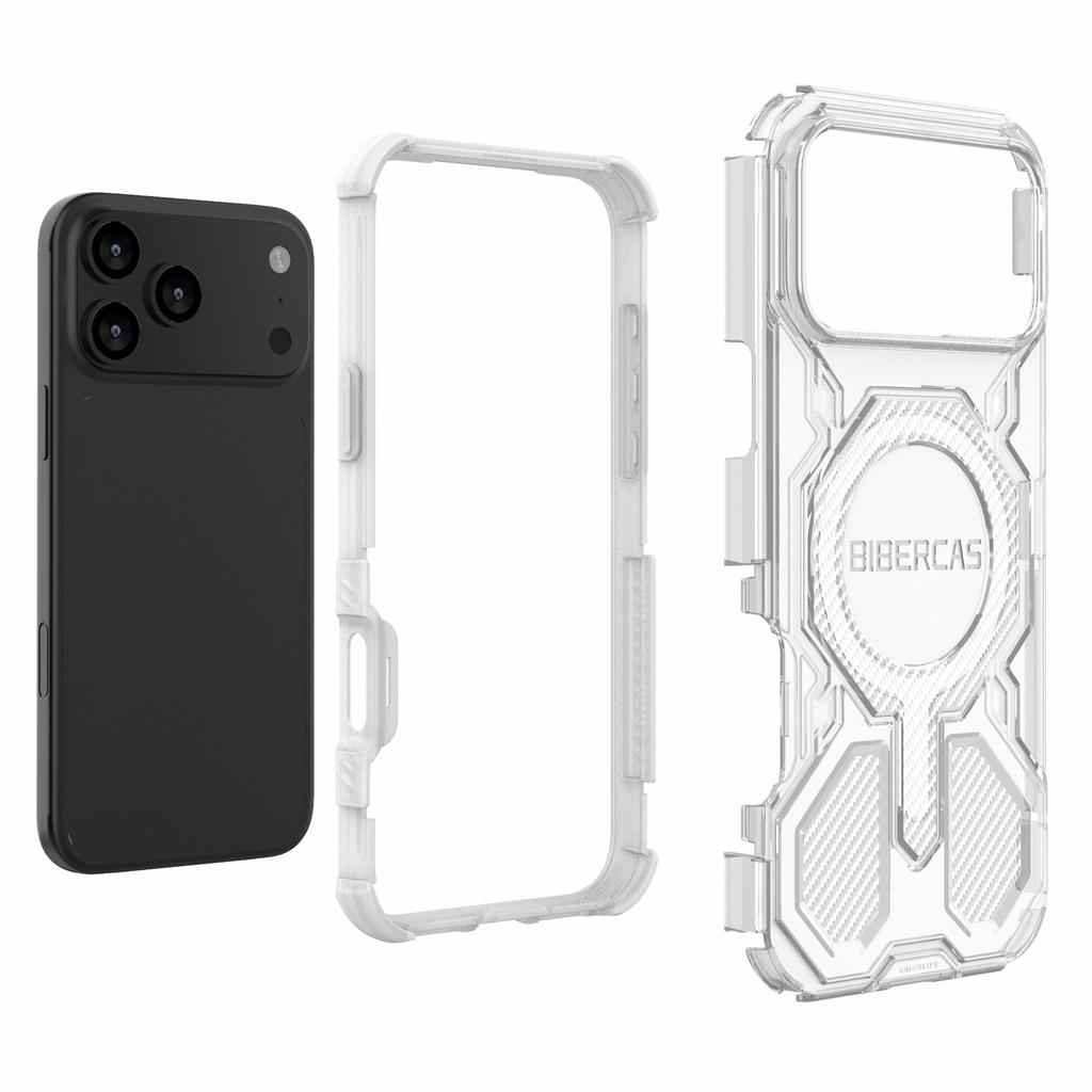 BIBERCAS J-16 Transparent Series For iPhone 17 Pro Max Case Compatible with MagSafe TPU+PC Phone Cover