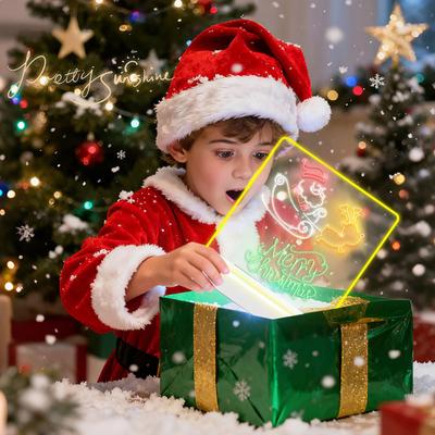 LED Light-Up Message Board Rechargeable Acrylic Memo Board for Kids Erasable Glowing Planner & Drawing Tablet