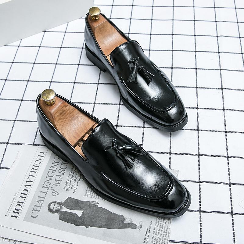 

Летние мужские деловые лоферы Мужские туфли для вождения в одну ногу Дорожные модные кожаные туфли Мужские социальные туфли Черные Красные Размер 38-48 48 чёрный